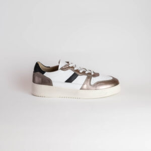 SNEAKER IN PELLE LAMINATA BRONZO