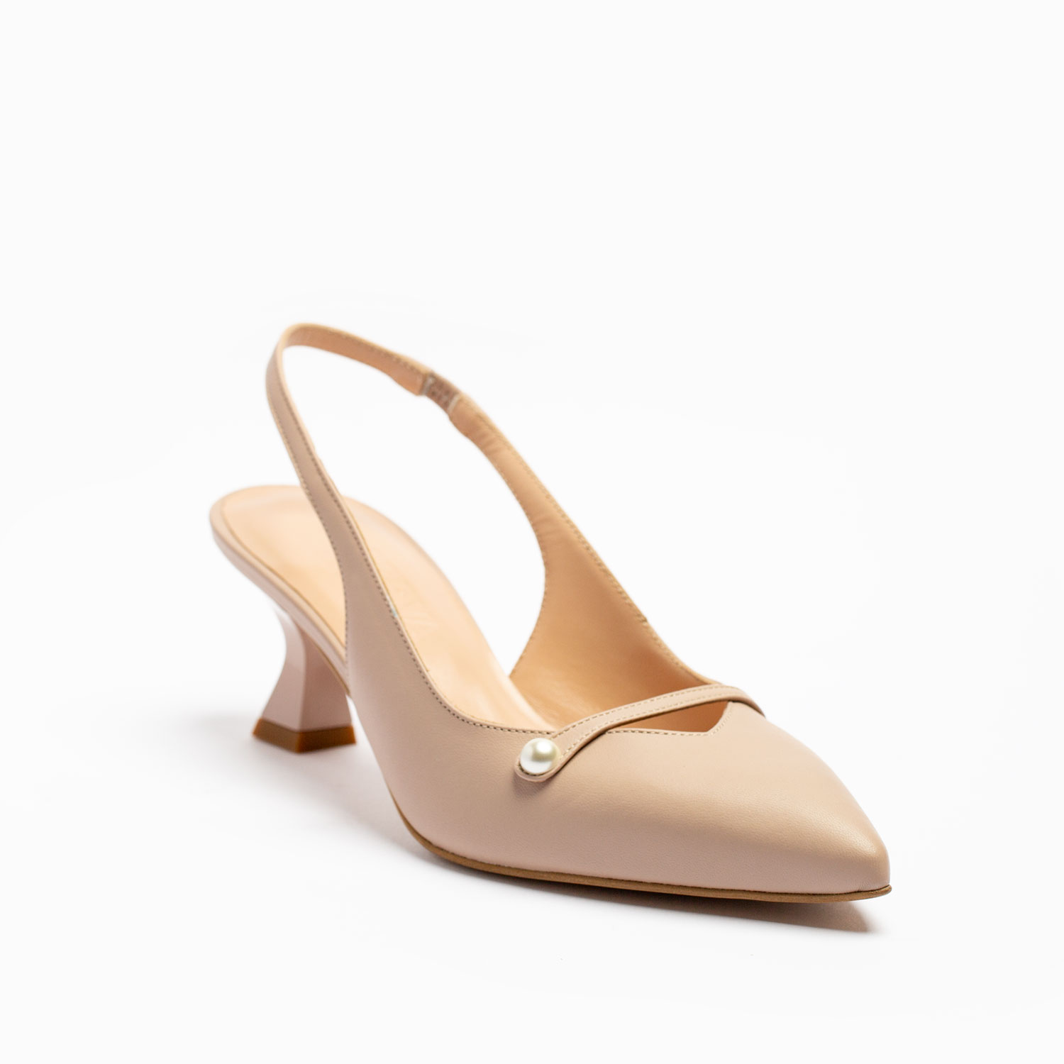 SLINGBACK IN PELLE CON TACCO - immagine 2