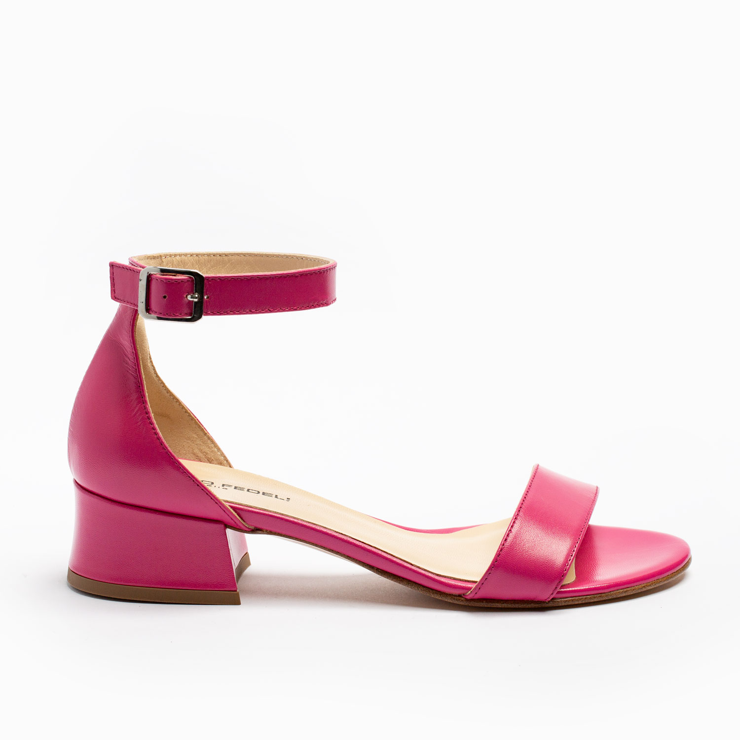 SANDALO CON TACCO IN PELLE