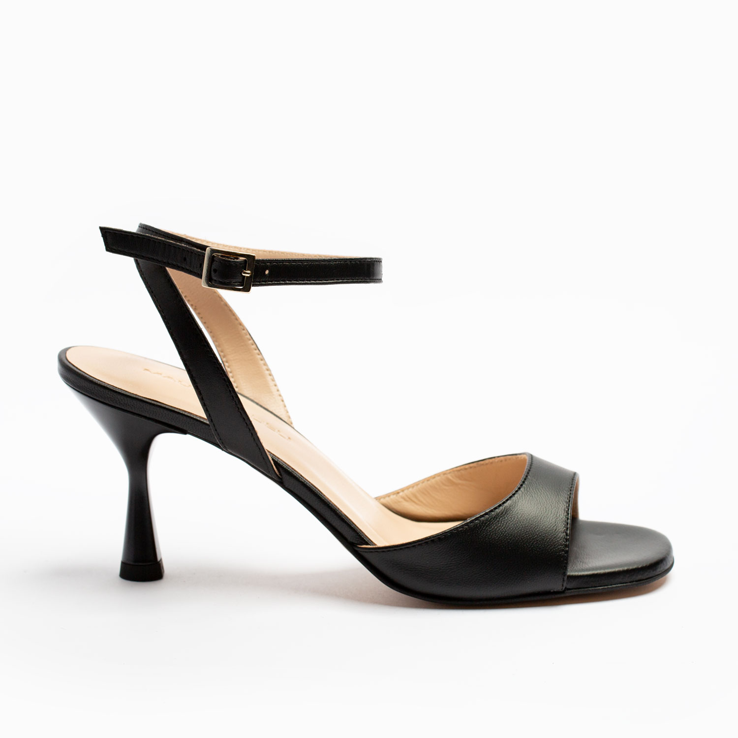 SANDALO CON TACCO IN PELLE