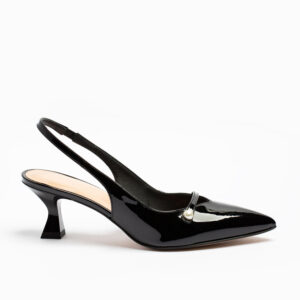 SLINGBACK IN PELLE LUCIDA CON TACCO