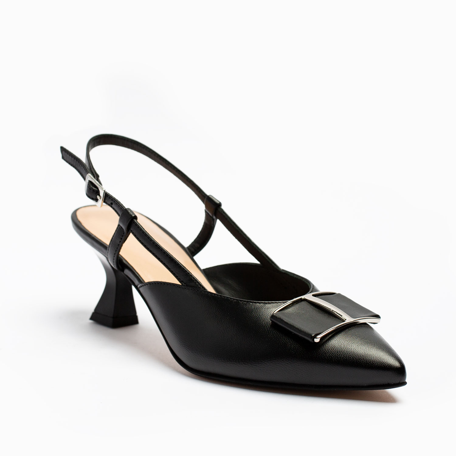 SLINGBACK IN PELLE CON TACCO - immagine 2