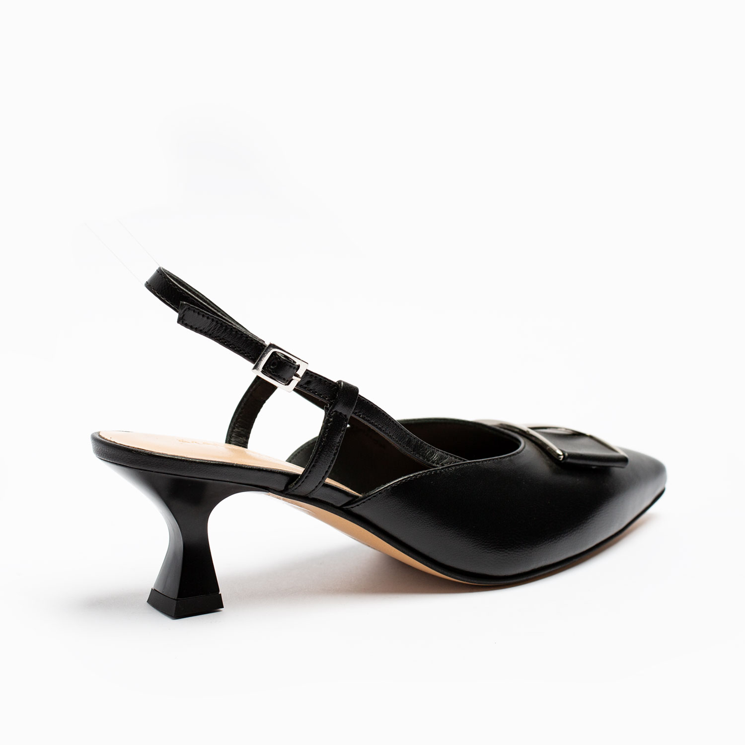 SLINGBACK IN PELLE CON TACCO - immagine 3