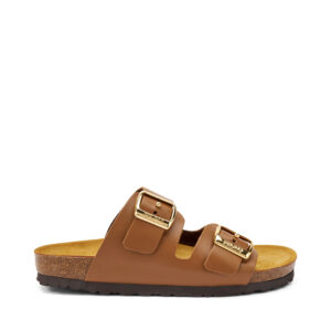 Ciabatta a doppia fascia in pelle FRAU