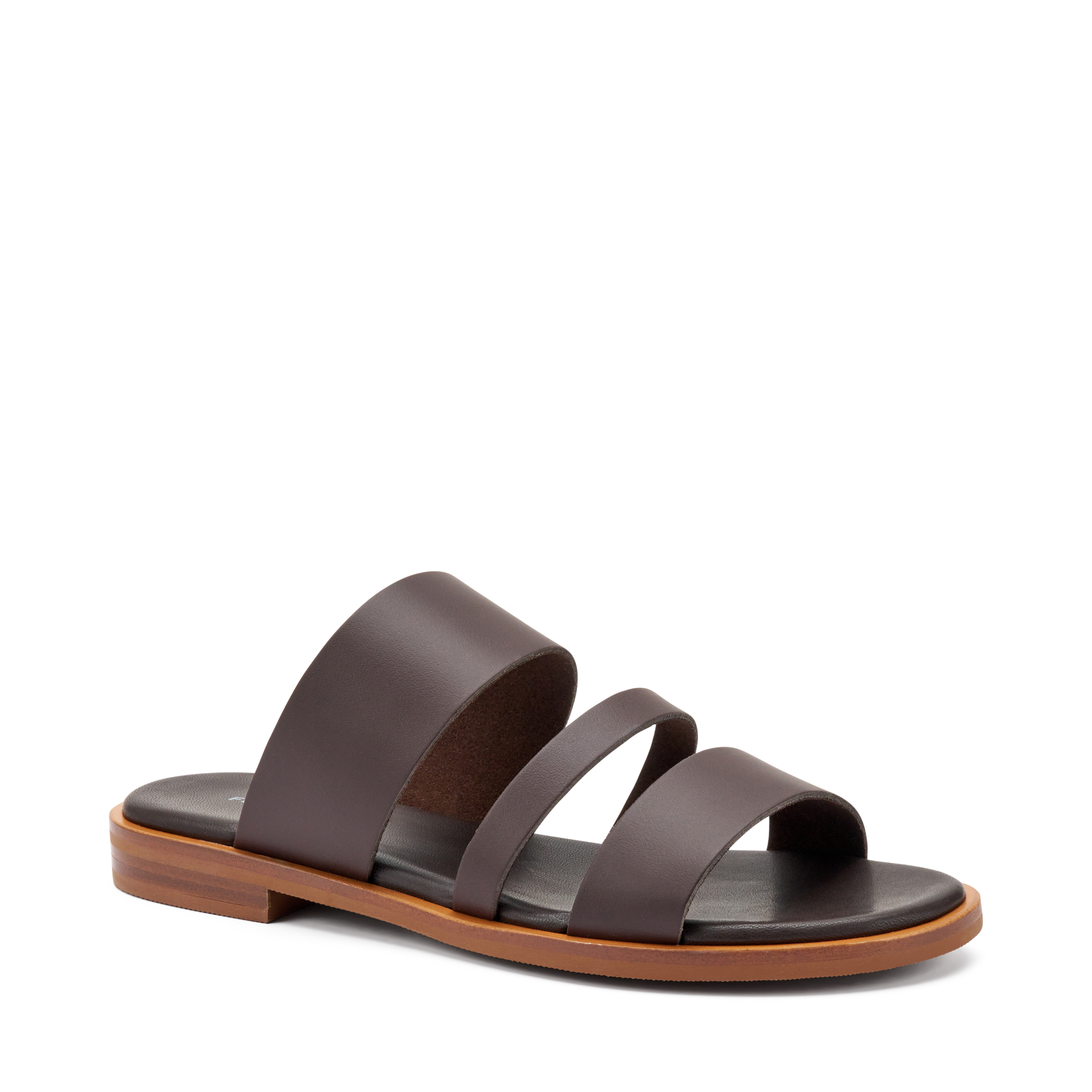 Ciabattina a tre fasce in pelle a taglio vivo FRAU - immagine 3