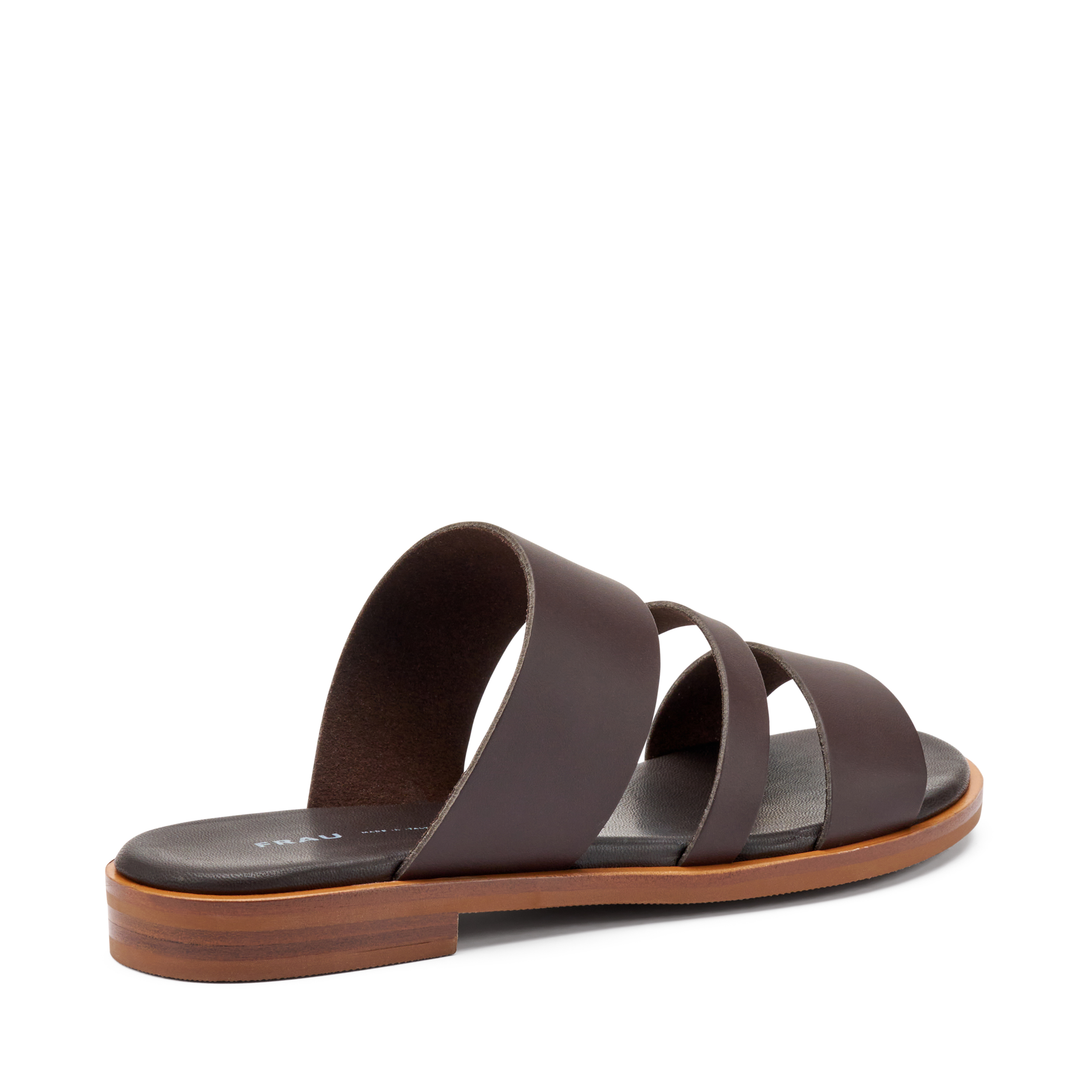 Ciabattina a tre fasce in pelle a taglio vivo FRAU - immagine 2