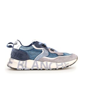 Sneakers in suede e tessuto CLUB01 VOILE BLANCHE