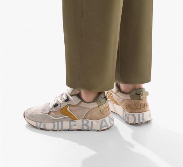 Sneakers in suede e tessuto CLUB01 VOILE BLANCHE - immagine 7