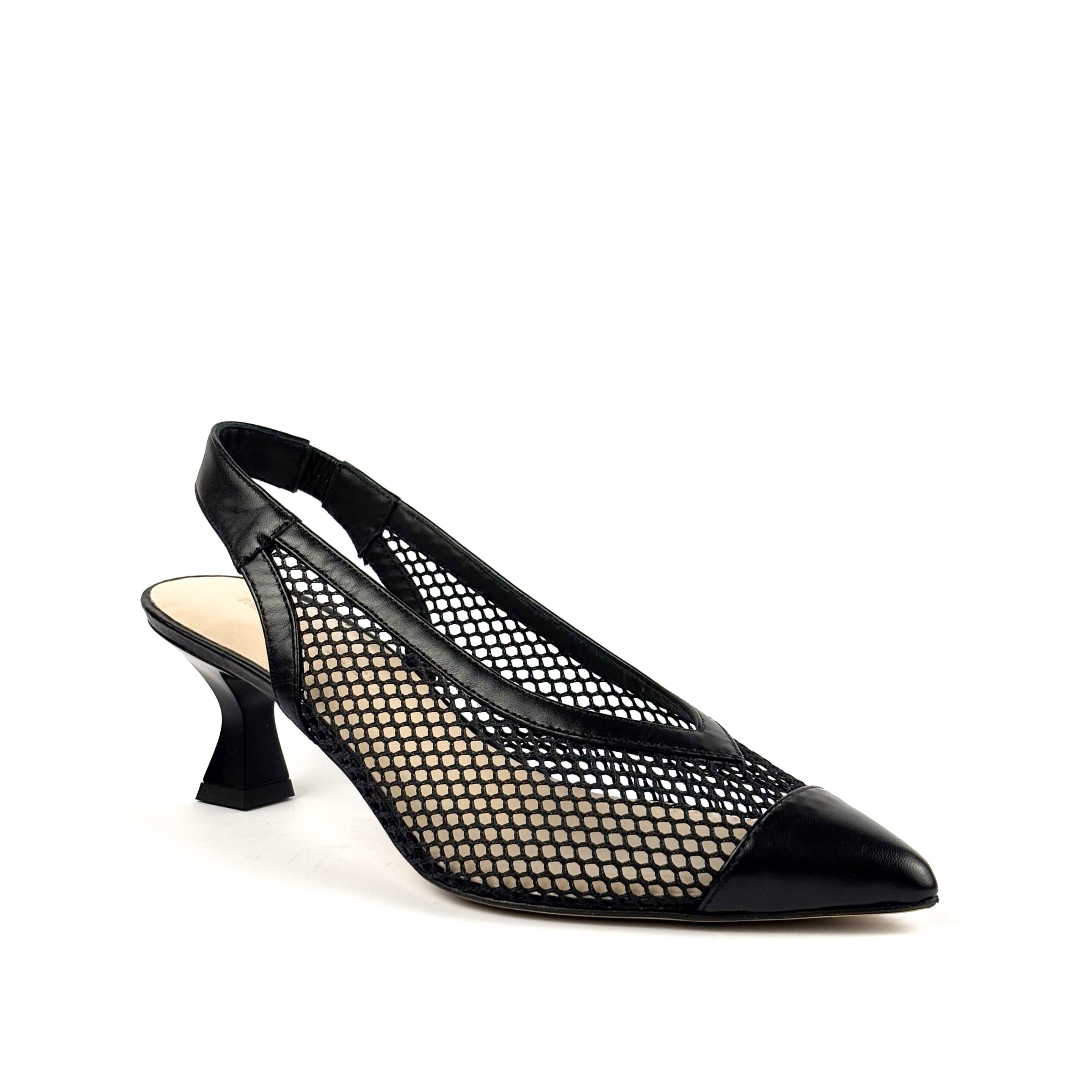 Décolleté in Pelle Nera con Rete – Mauro Fedeli | Made in Marche - immagine 3