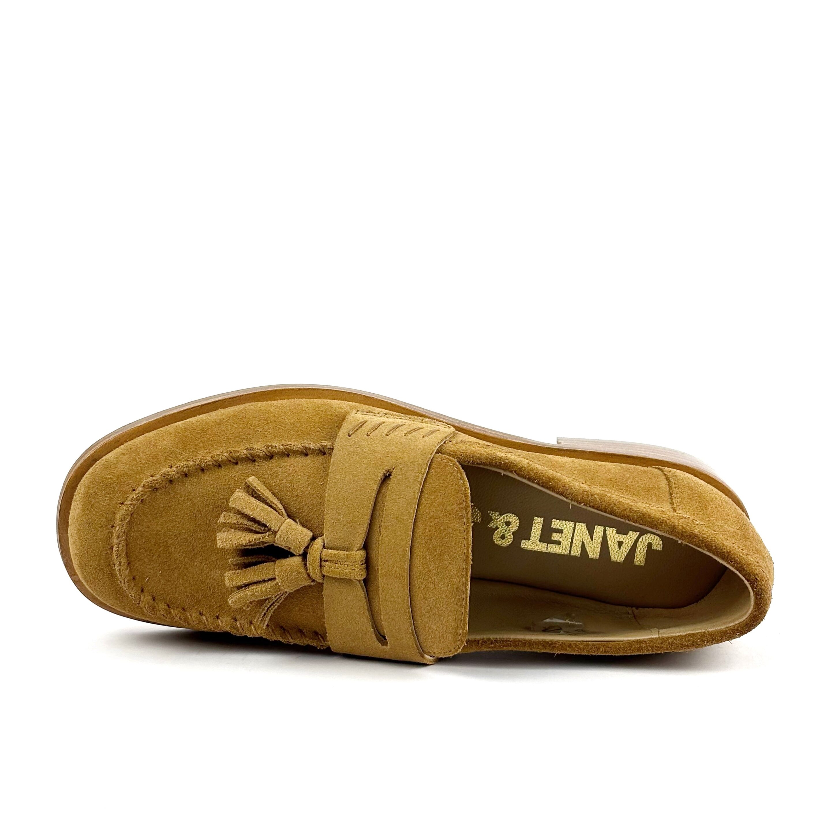 Mocassini donna in camoscio con nappine Janet & Janet  - immagine 2