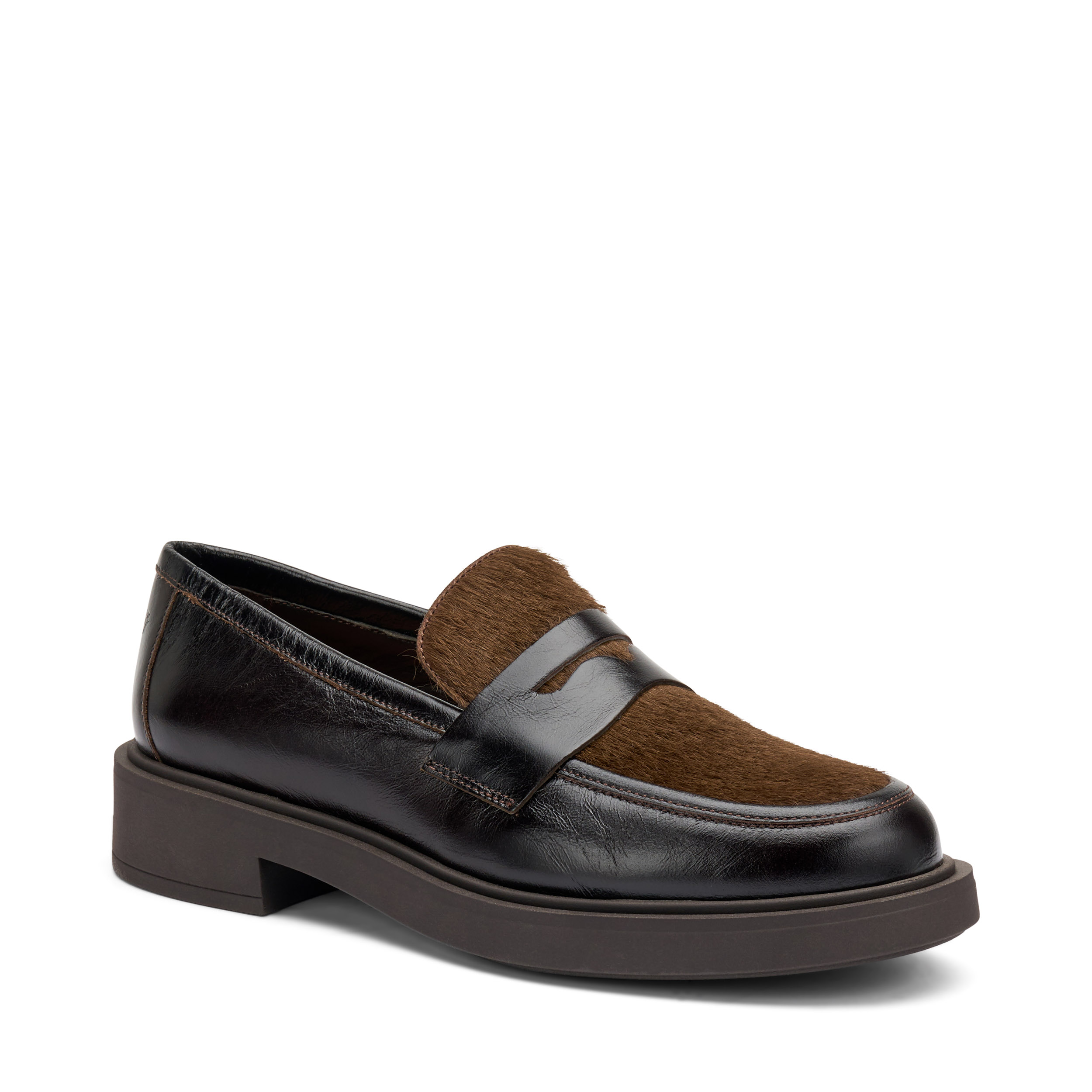 Mocassini in bimateriale pelle e cavallino FRAU - immagine 3