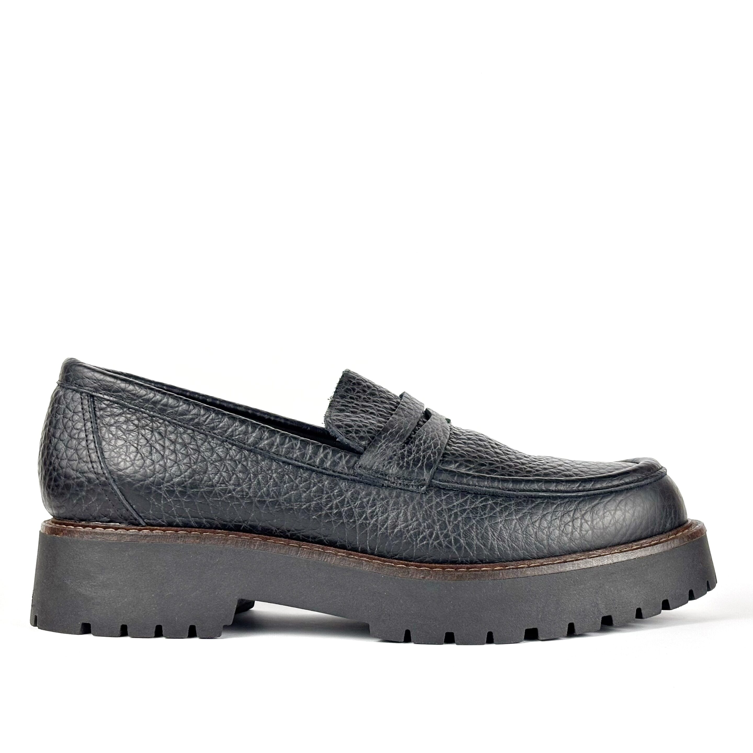 Mocassino Donna in Pelle Made in Italy con Suola Carrarmato