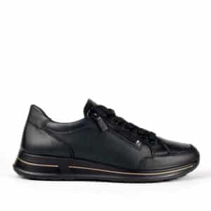 Ara Sneakers Donna in Pelle Nera con Zip – Comfort Pianta Larga 12-24801