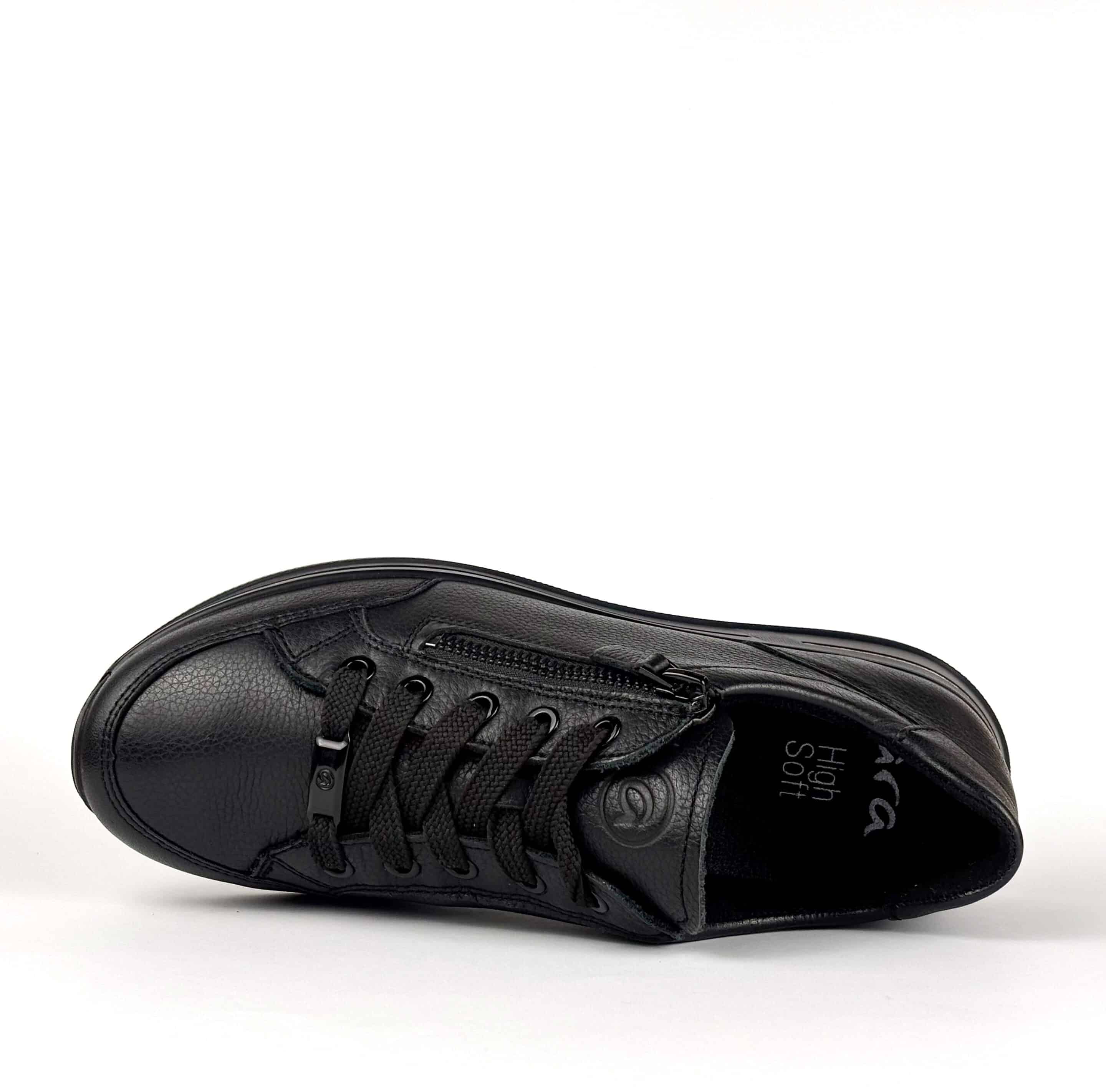Ara Sneakers Donna in Pelle Nera con Zip – Comfort Pianta Larga 12-24801 - immagine 3