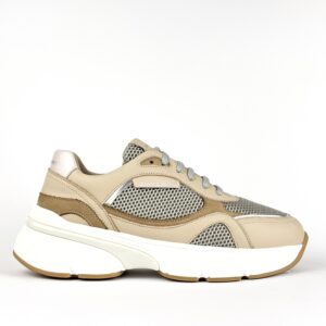 Sneaker Donna Janet & Janet Taupe/Cuoio con Suola Alta J440