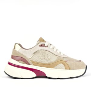 Sneaker Donna Janet & Janet Taupe/Bordò con Suola Alta J440