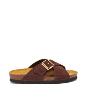 Ciabattina a incrocio in suede   FRAU     17B3
