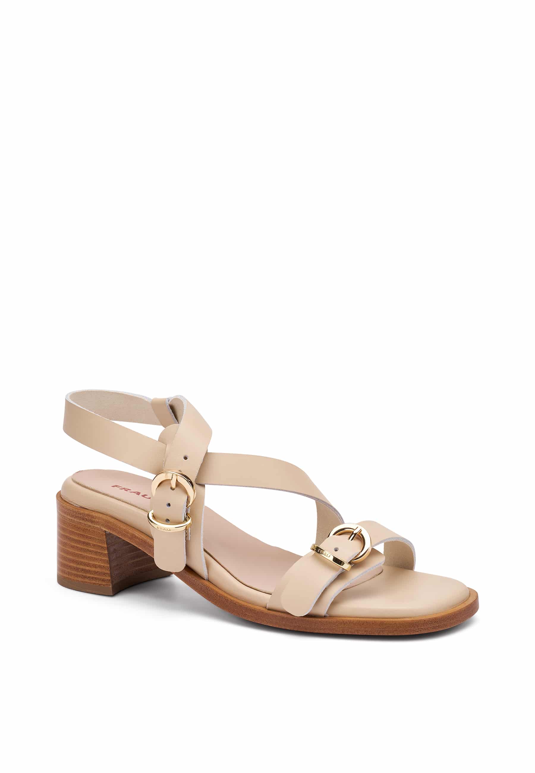 Sandali multi-strap in pelle Oyster con tacco a blocco FRAU 93M6 - immagine 4