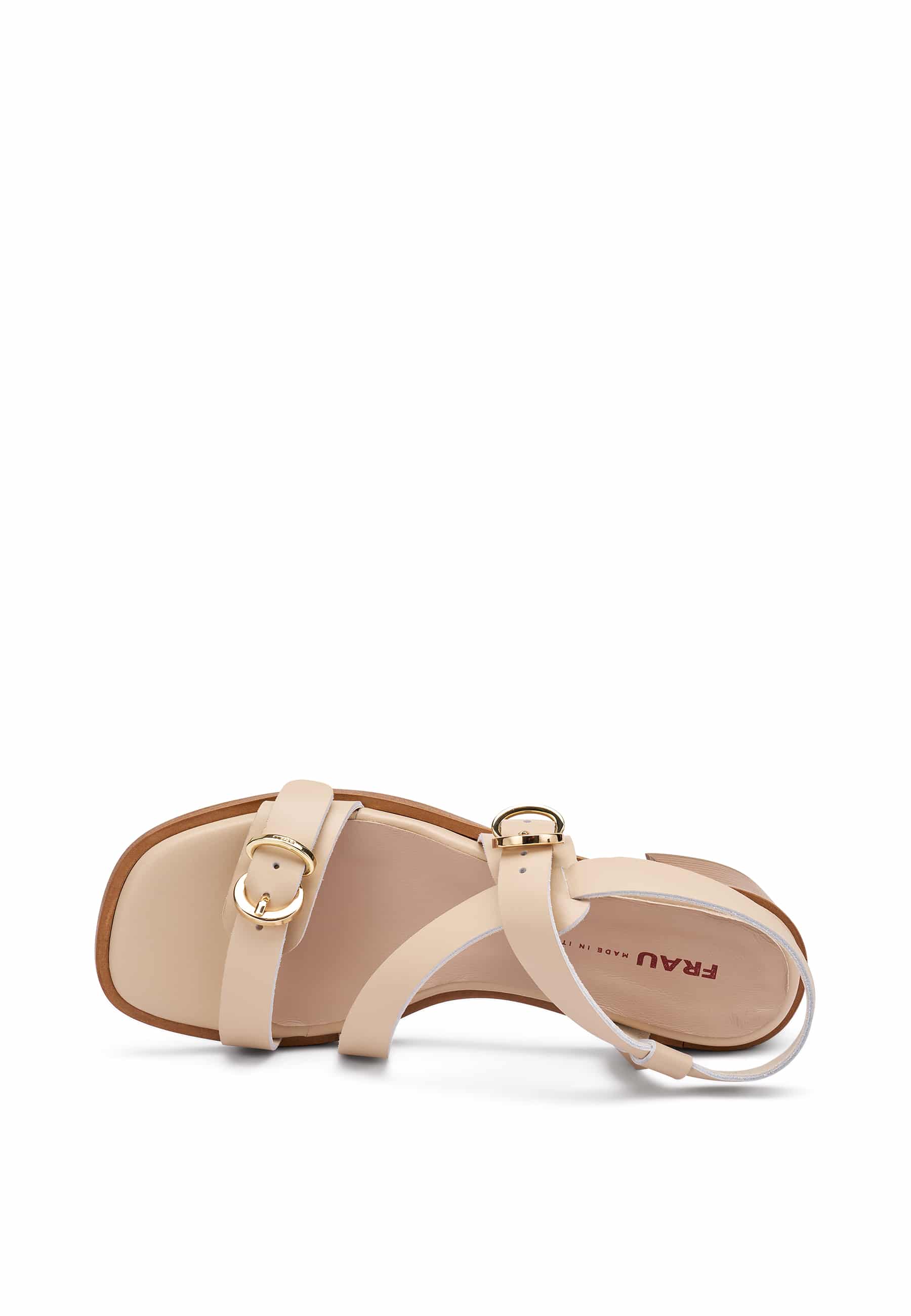 Sandali multi-strap in pelle Oyster con tacco a blocco FRAU 93M6 - immagine 2