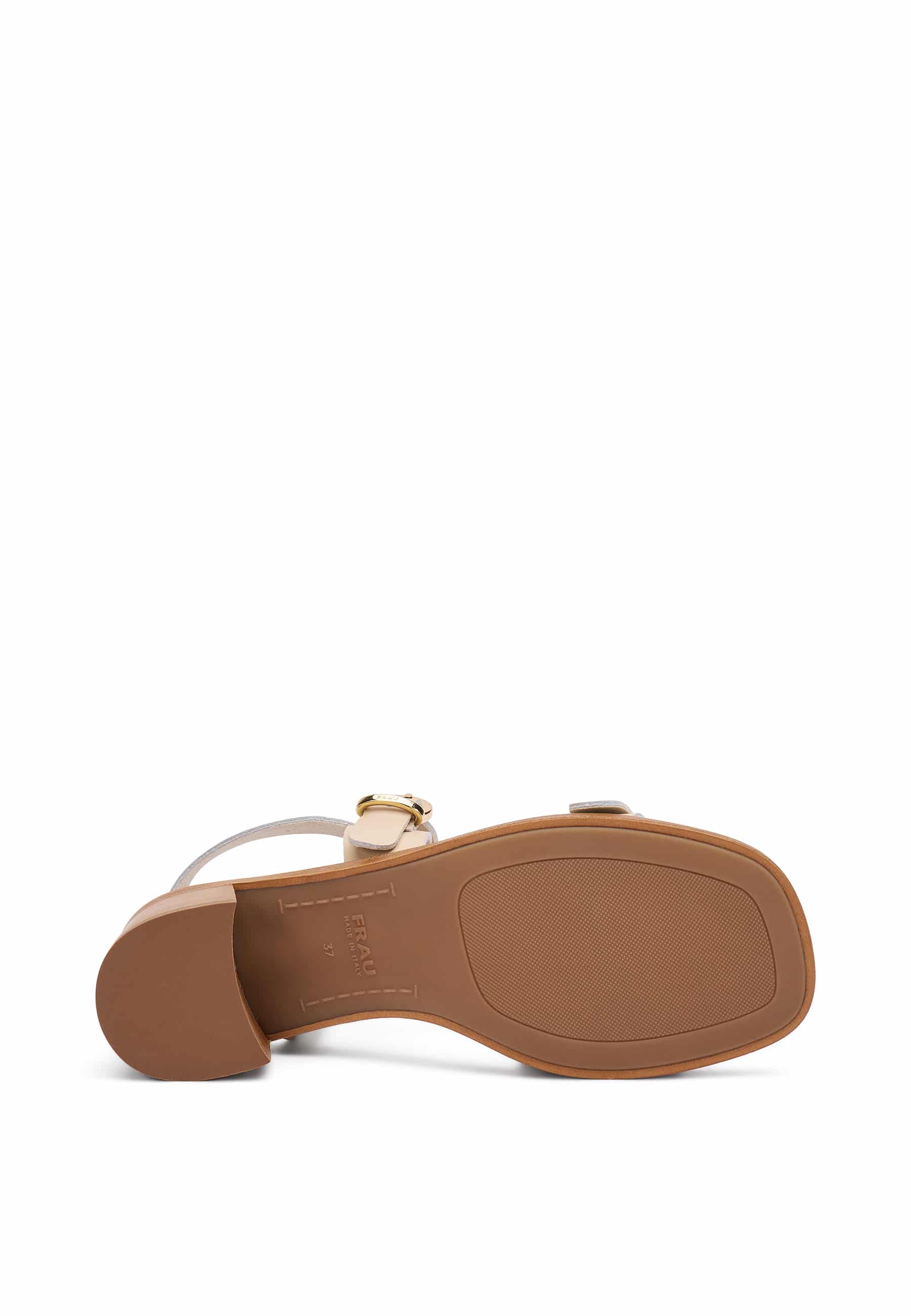 Sandali multi-strap in pelle Oyster con tacco a blocco FRAU 93M6 - immagine 3
