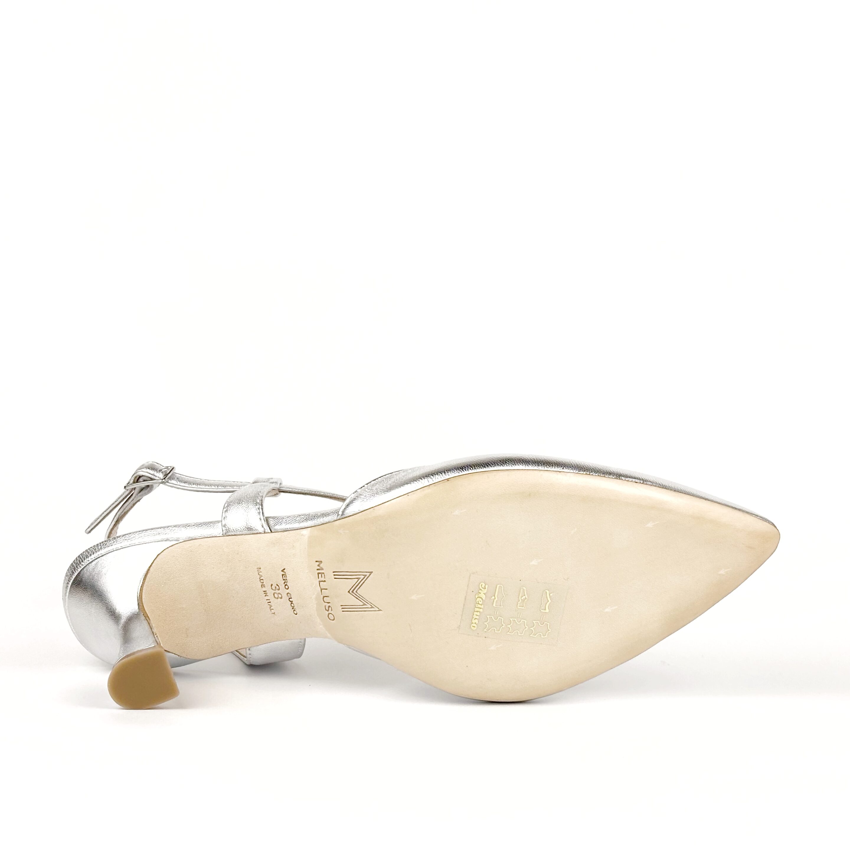 Décolleté donna slingback in pelle wash argento MELLUSO E1634Q - immagine 5