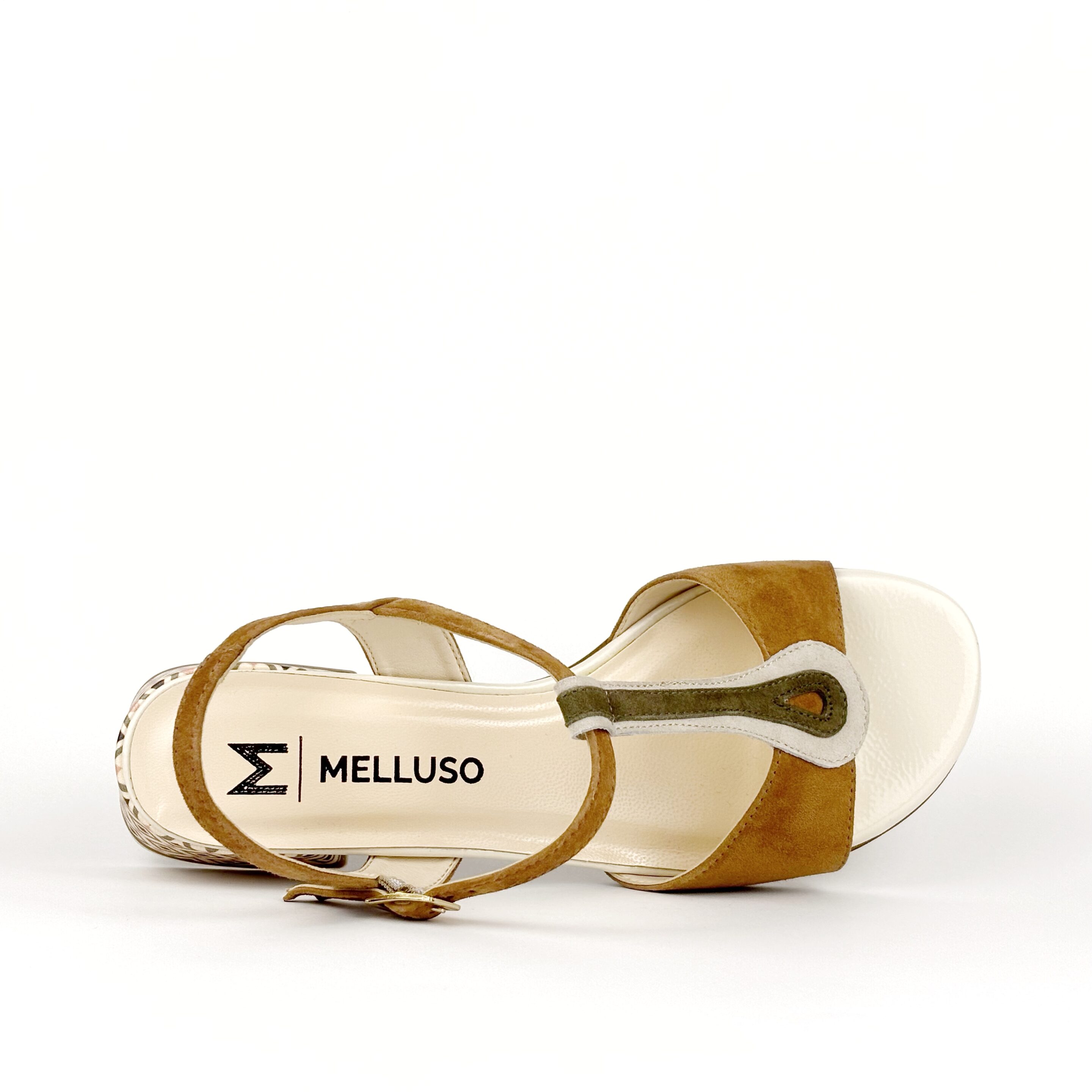 Sandalo in pelle bicolore con tacco largo a motivo geometrico MELLUSO k35579 - immagine 5