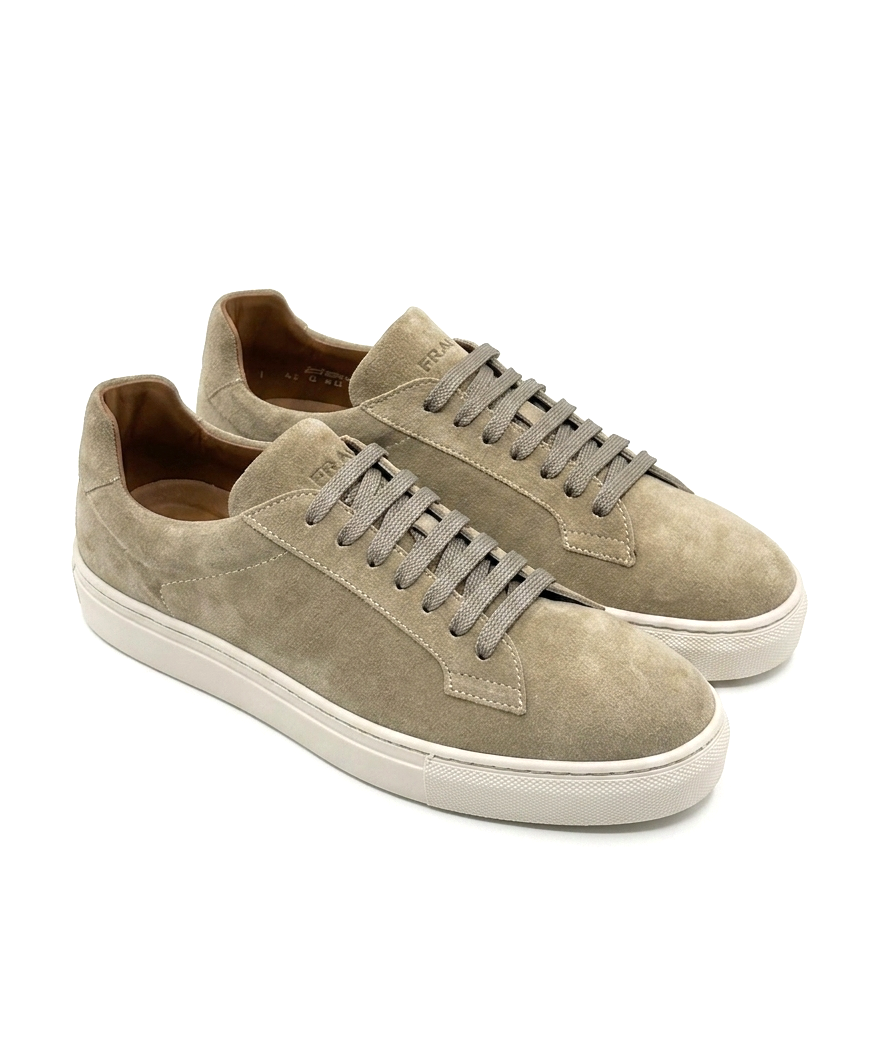 Sneakers basic in pelle scamosciata avena FRAU 29B1 - immagine 2