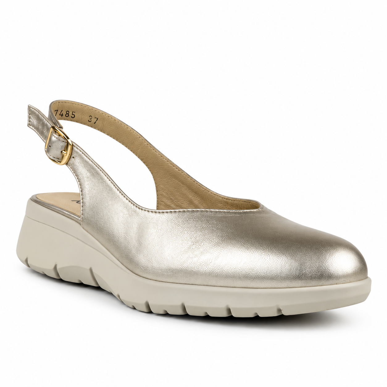 Melluso R30633 – Slingback Donna in Pelle Platino Made in Italy - immagine 5