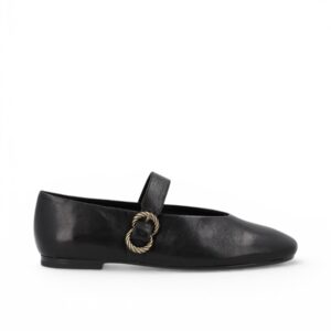 Ballerine con cinturino in pelle vintage nera FRAU ART A69S3