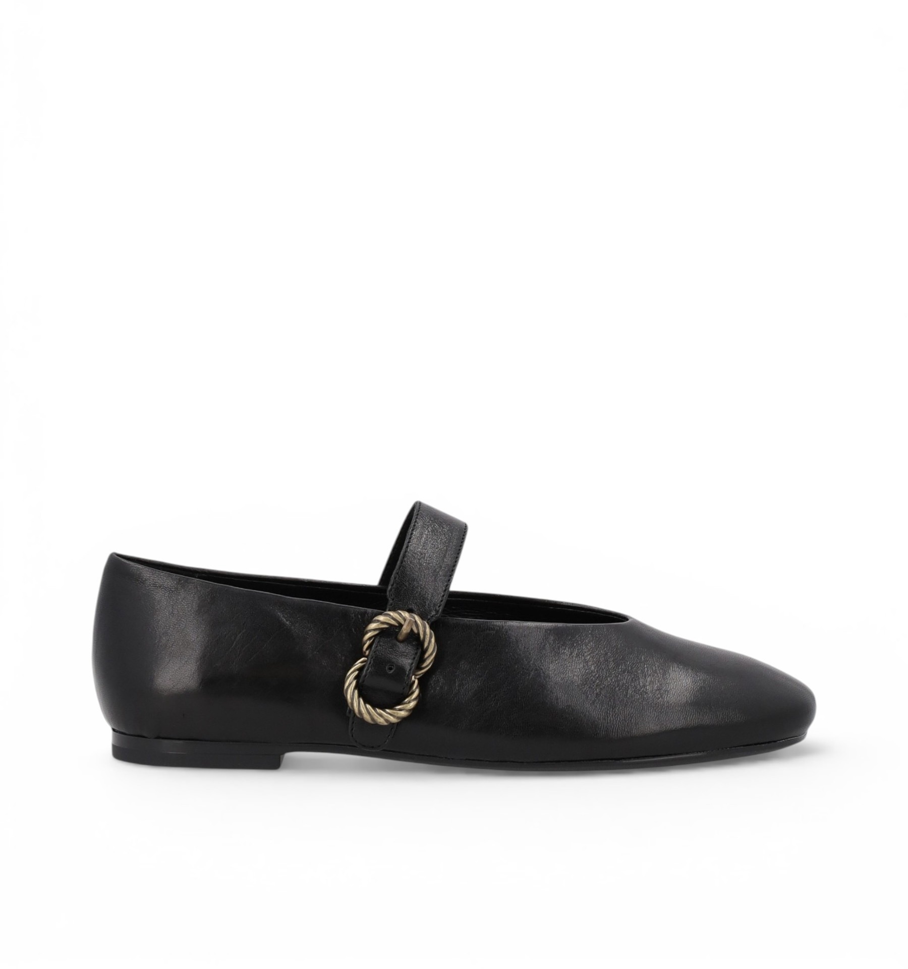 Ballerine con cinturino in pelle vintage nera FRAU ART A69S3