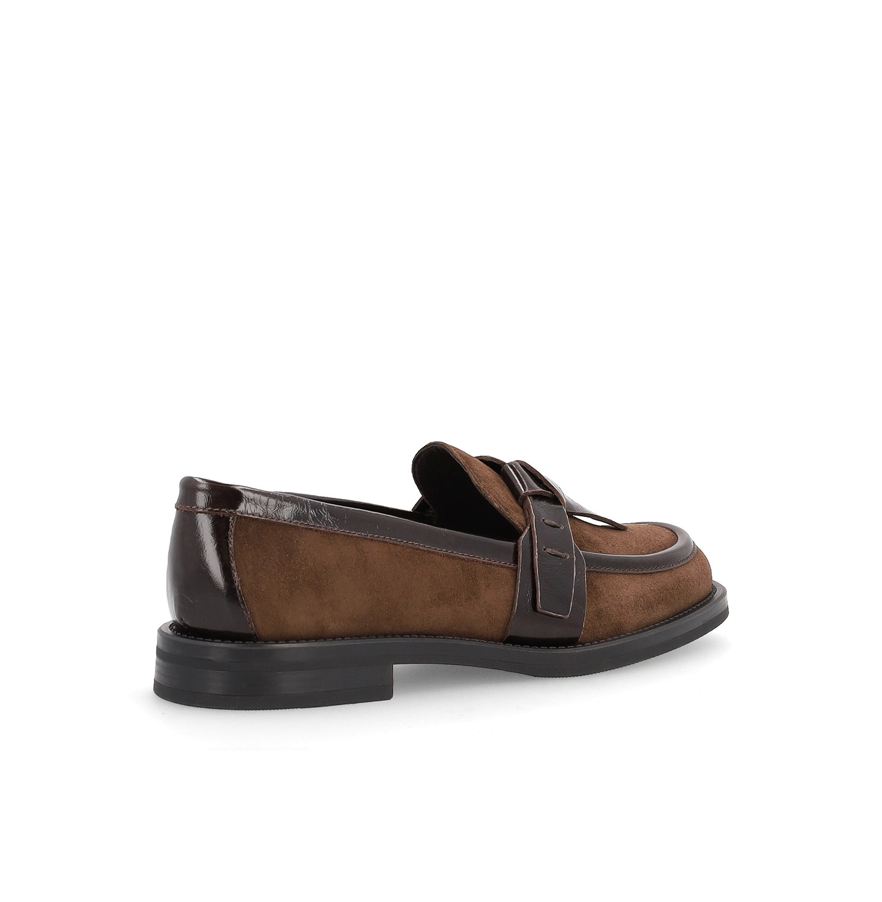 Mocassini con cravattina in pelle scamosciata cacao FRAU 90C8 - immagine 4