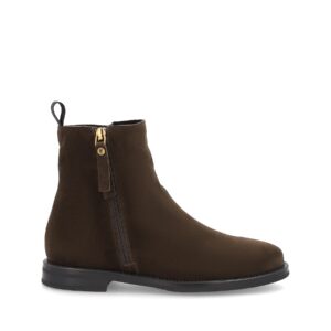 Stivaletti donna in pelle scamosciata marrone con zip  FRAU  98C6