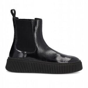 BEATLES SPORTY-CASUAL DONNA IN PELLE NERA LUCIDA. FRAU Art: A40S5