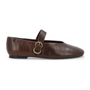 BALLERINE CON CINTURINO IN PELLE VINTAGE MARRONE - FRAU Art: A69S3